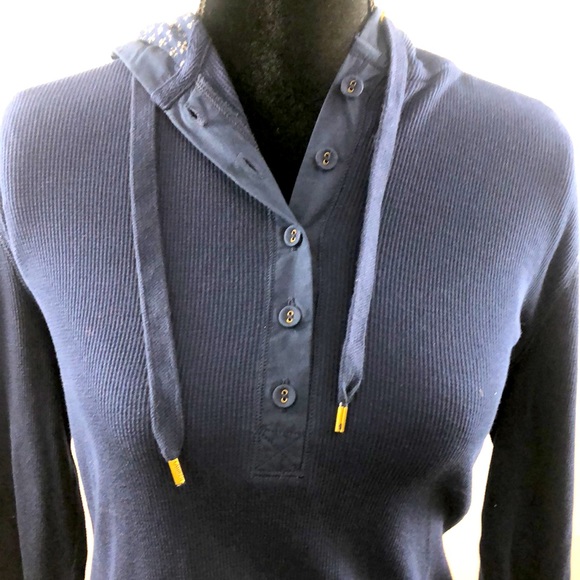 LRL by Ralph Lauren long sleeve, navy blue, long sleeve top with hoo. Women’s L - Picture 2 of 5